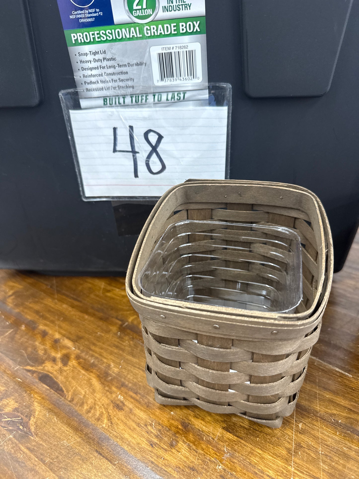 Longaberger tapered pencil basket with protector