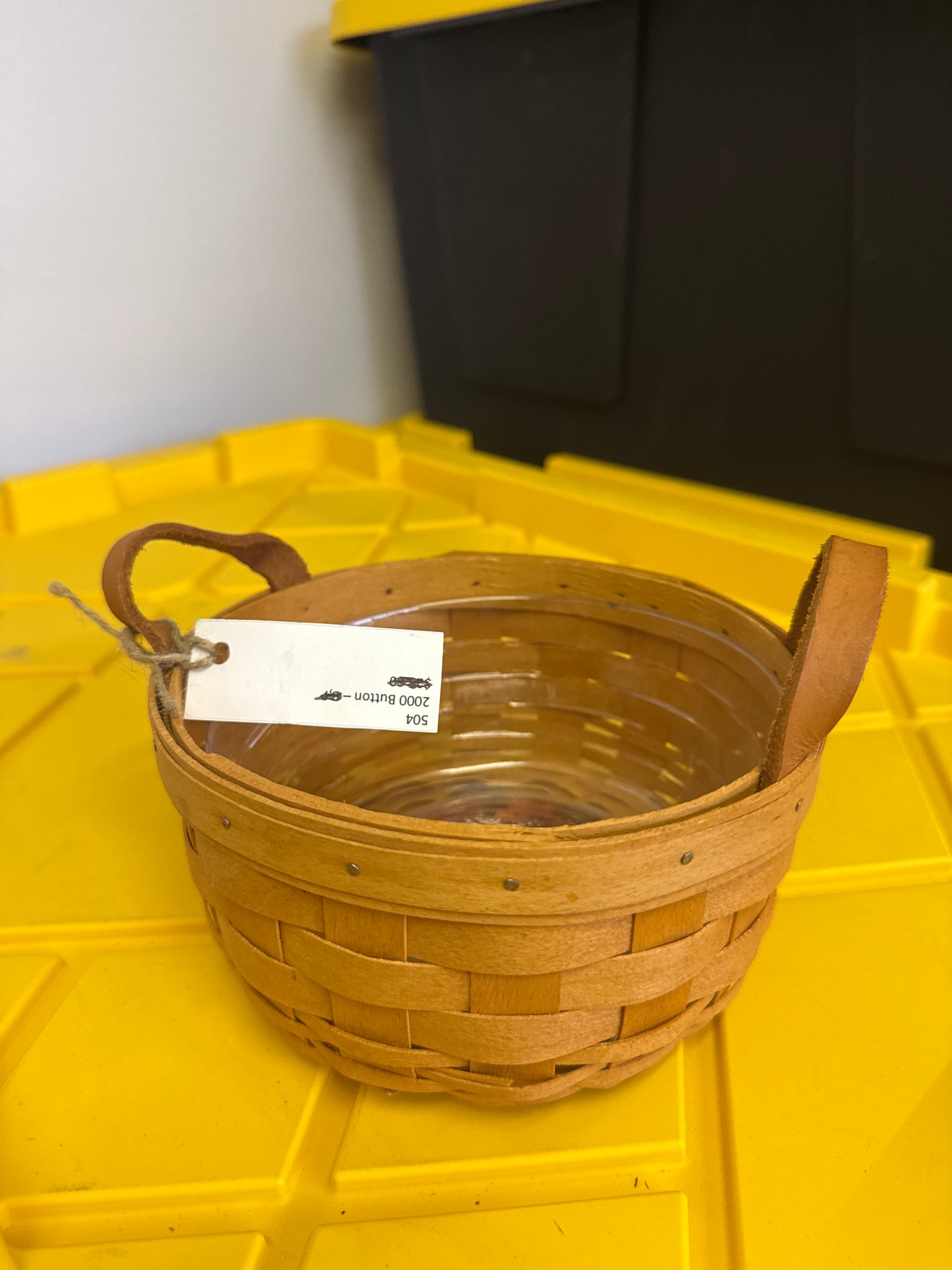 Longaberger button basket with protector