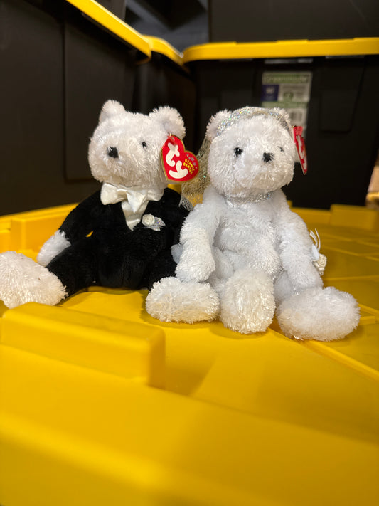 Ty bride and groom bears