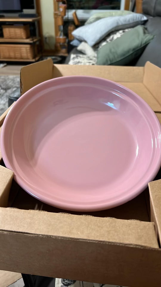 Longaberger Pie Plate in Woven Traditions Pink