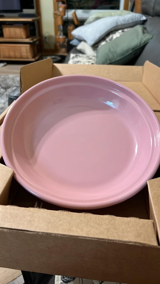 Longaberger Pie Plate in Woven Traditions Pink