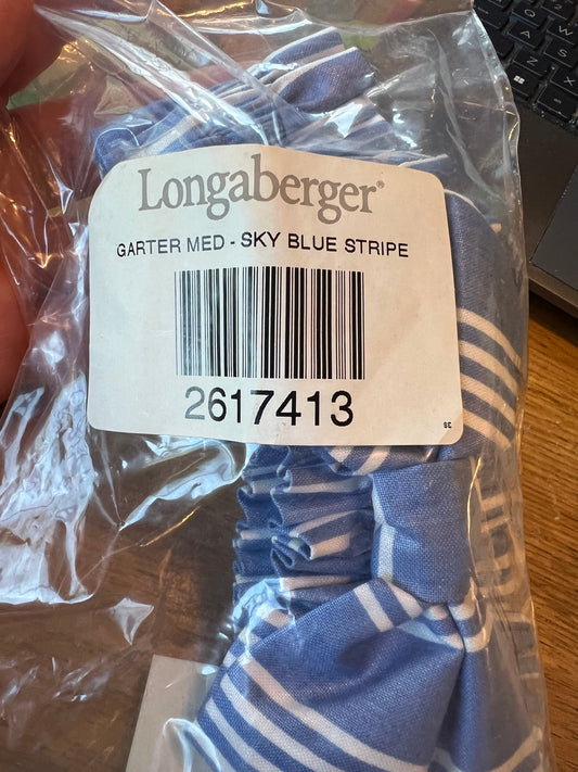 Longaberger medium garter in sky blue stripe