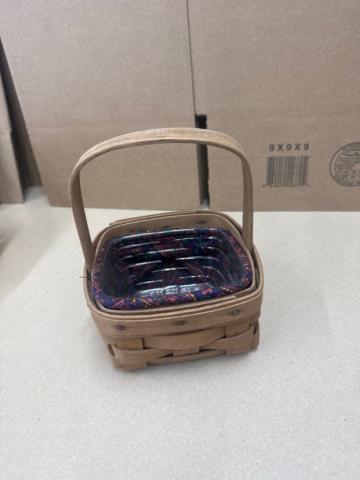 Longaberger sweet basil basket with liner and protector