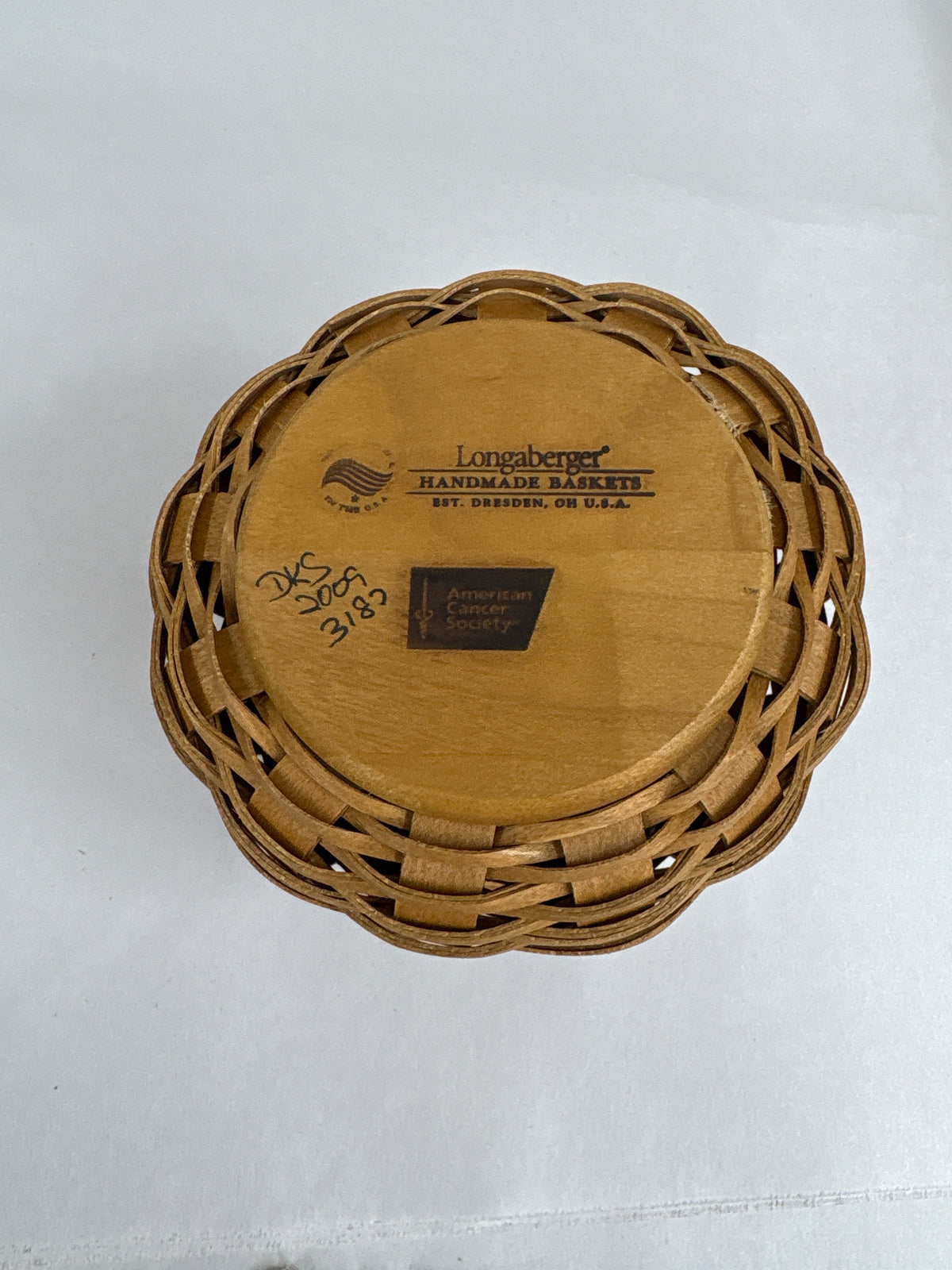 Longaberger 2009 Horizon of Hope Basket in Warm Brown with Protector