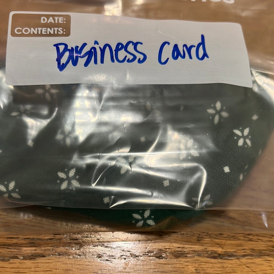 Longaberger business card liner in heritage green