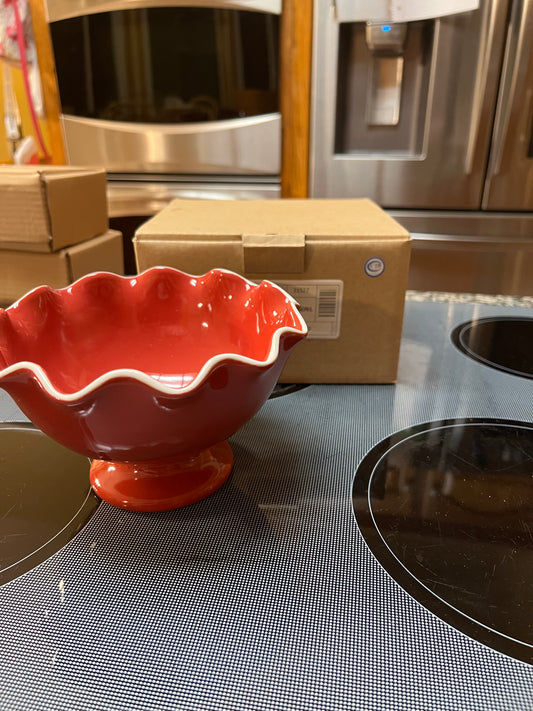 Longaberger be my valentine ruffled bowl