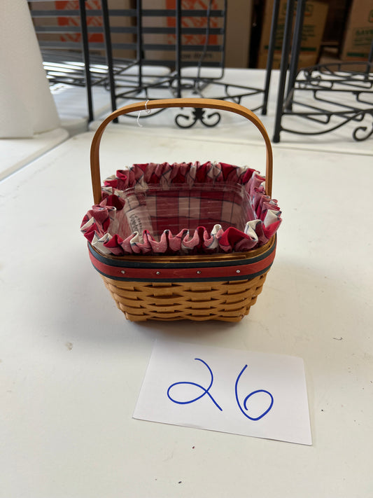 Longaberger All American strawberry basket with liner & protector