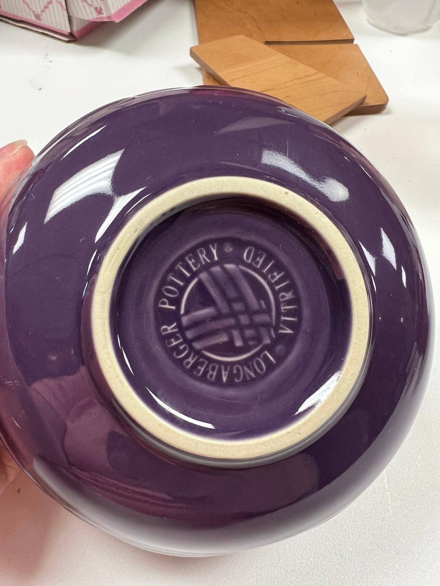 Longaberger small cereal bowl in eggplant