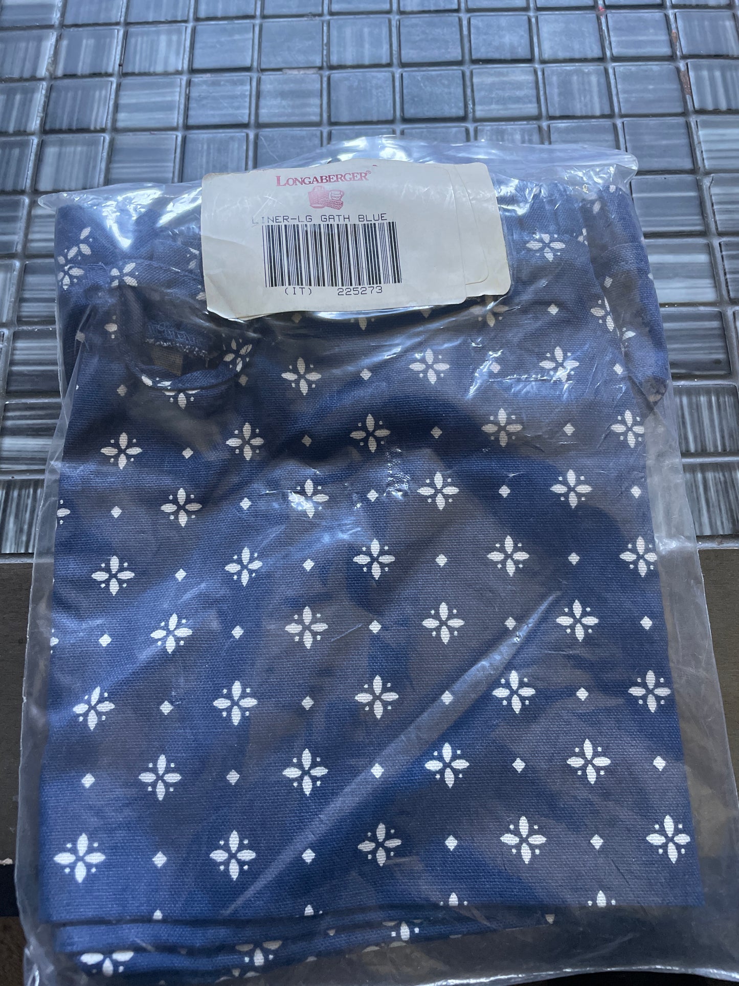 Longaberger Liner large gath blue