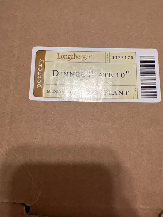 Longaberger eggplant dinner plate