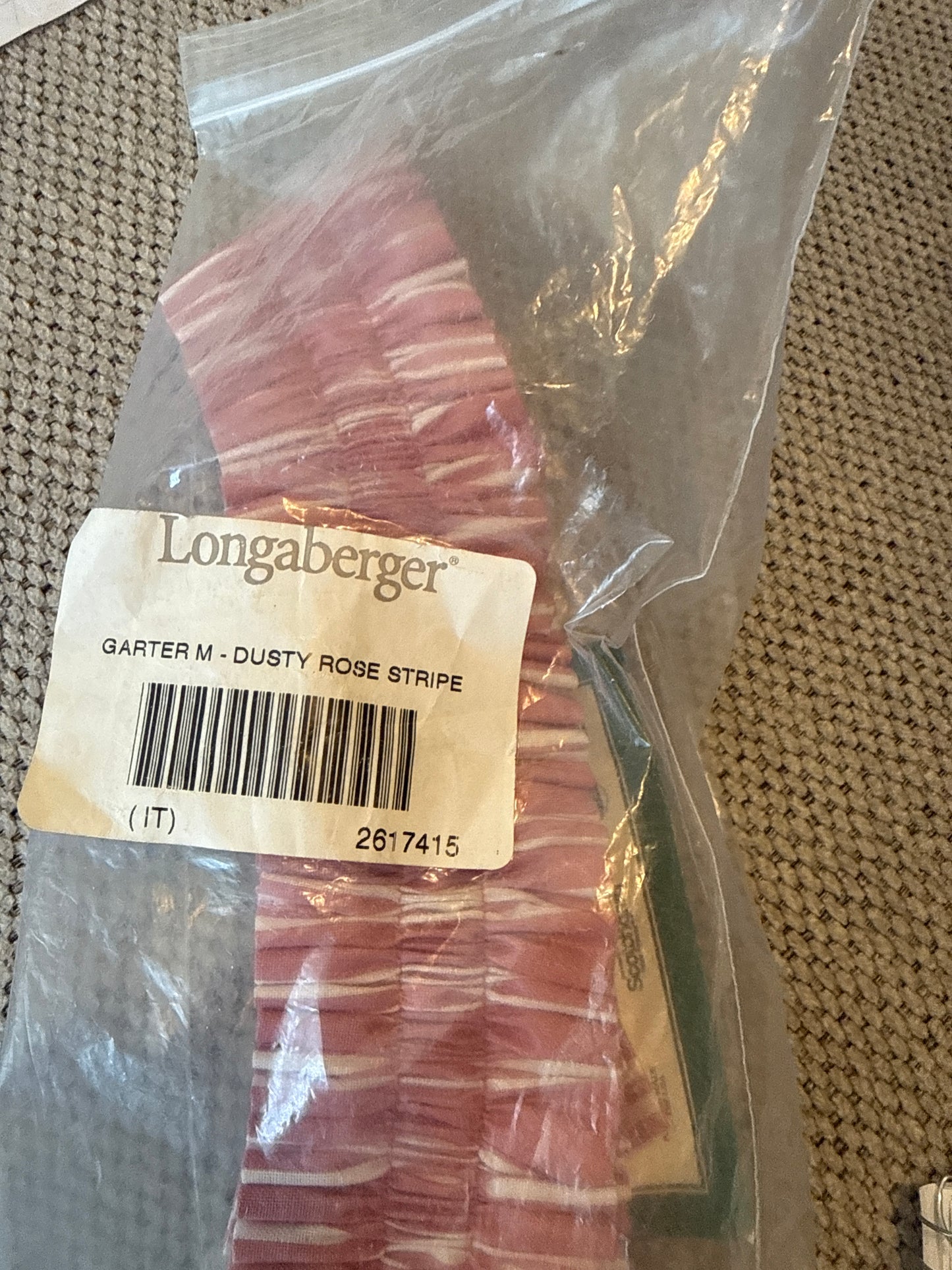 Longaberger medium garter in dusty stripe