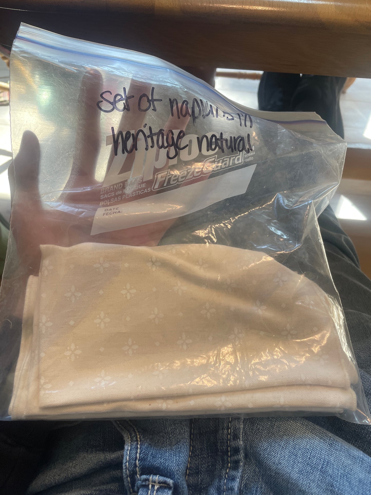 Longaberger Set of napkins in heritage natural