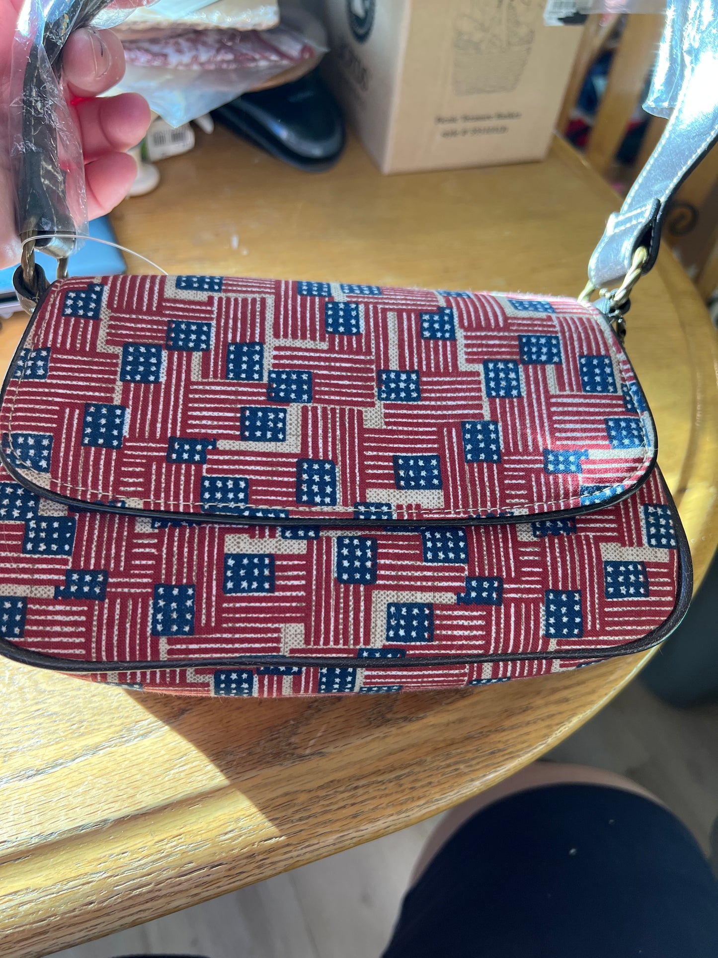 Longaberger old glory print small purse