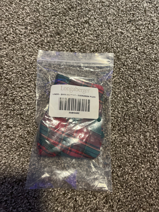 Longaberger Liner - Shining Star Evergreen Plaid
