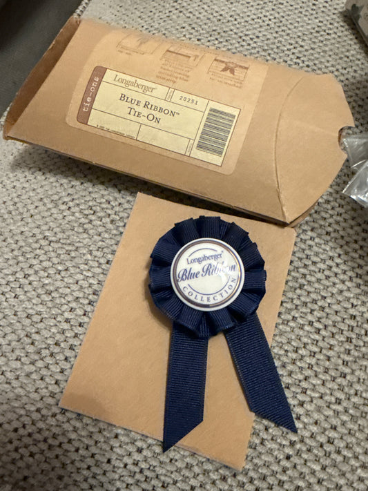 Longaberger blue ribbon tie on