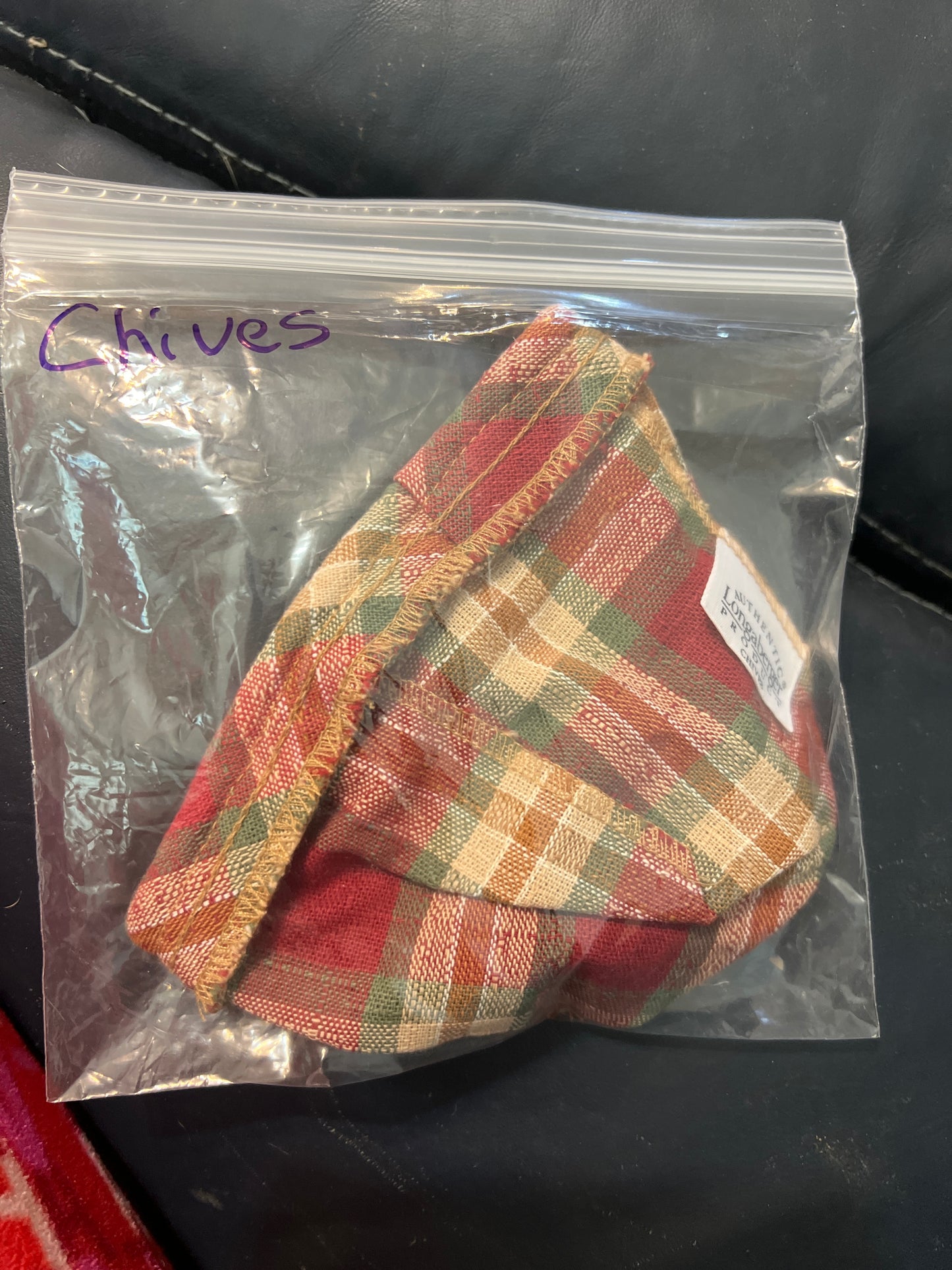 Longaberger chives liner in orchard park plaid