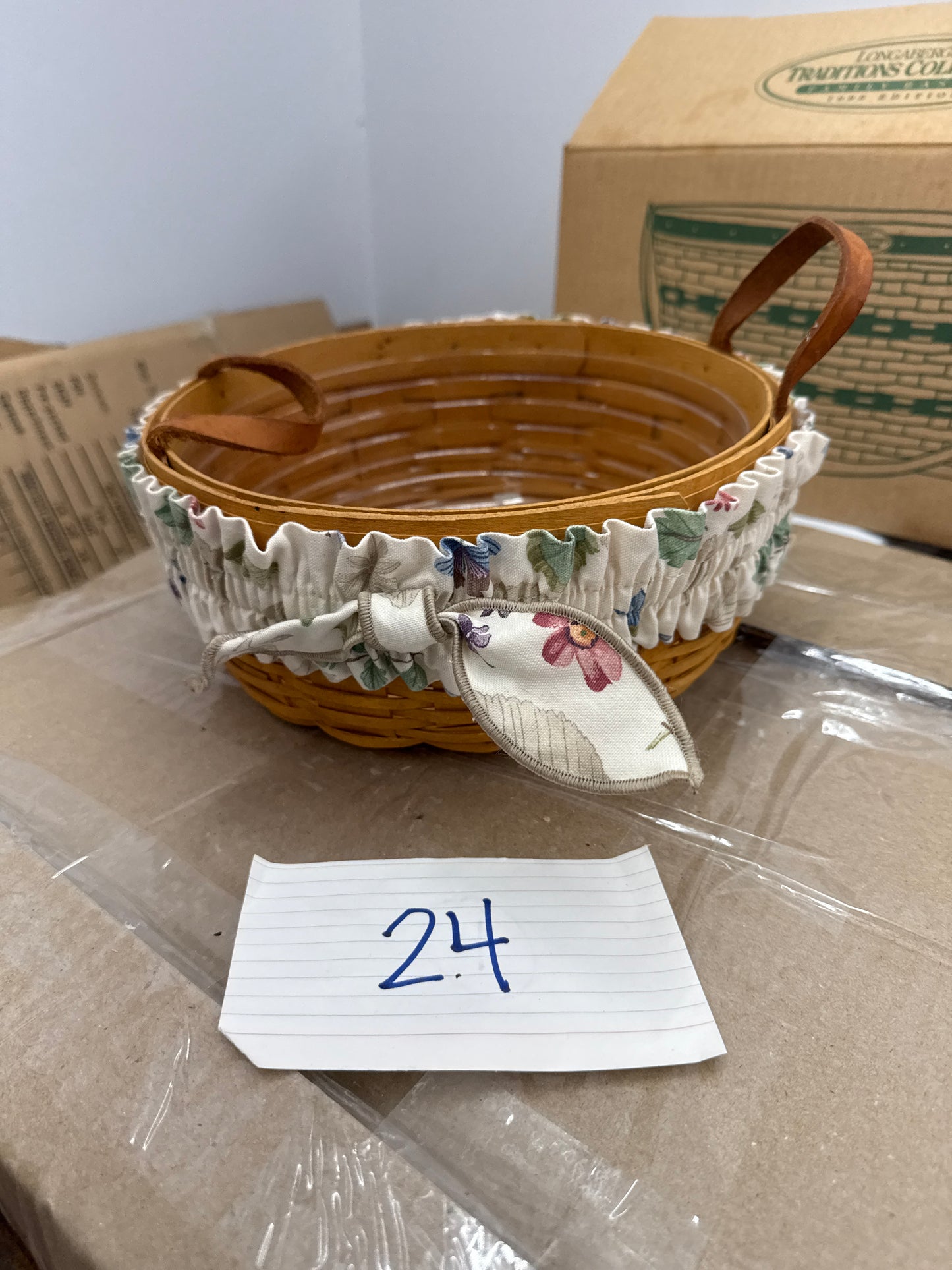 Longaberger darning basket with garter and protector