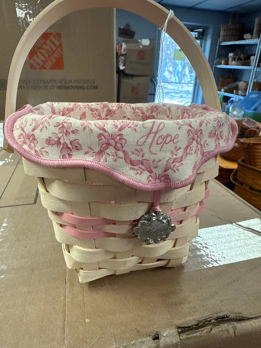Longaberger 2001 horizon of hope basket with liner and tie on