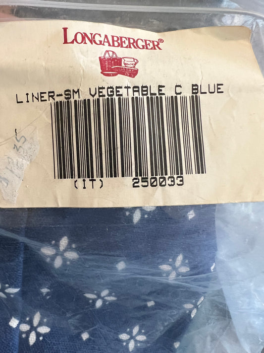 Longaberger small vegetable liner in classic blue
