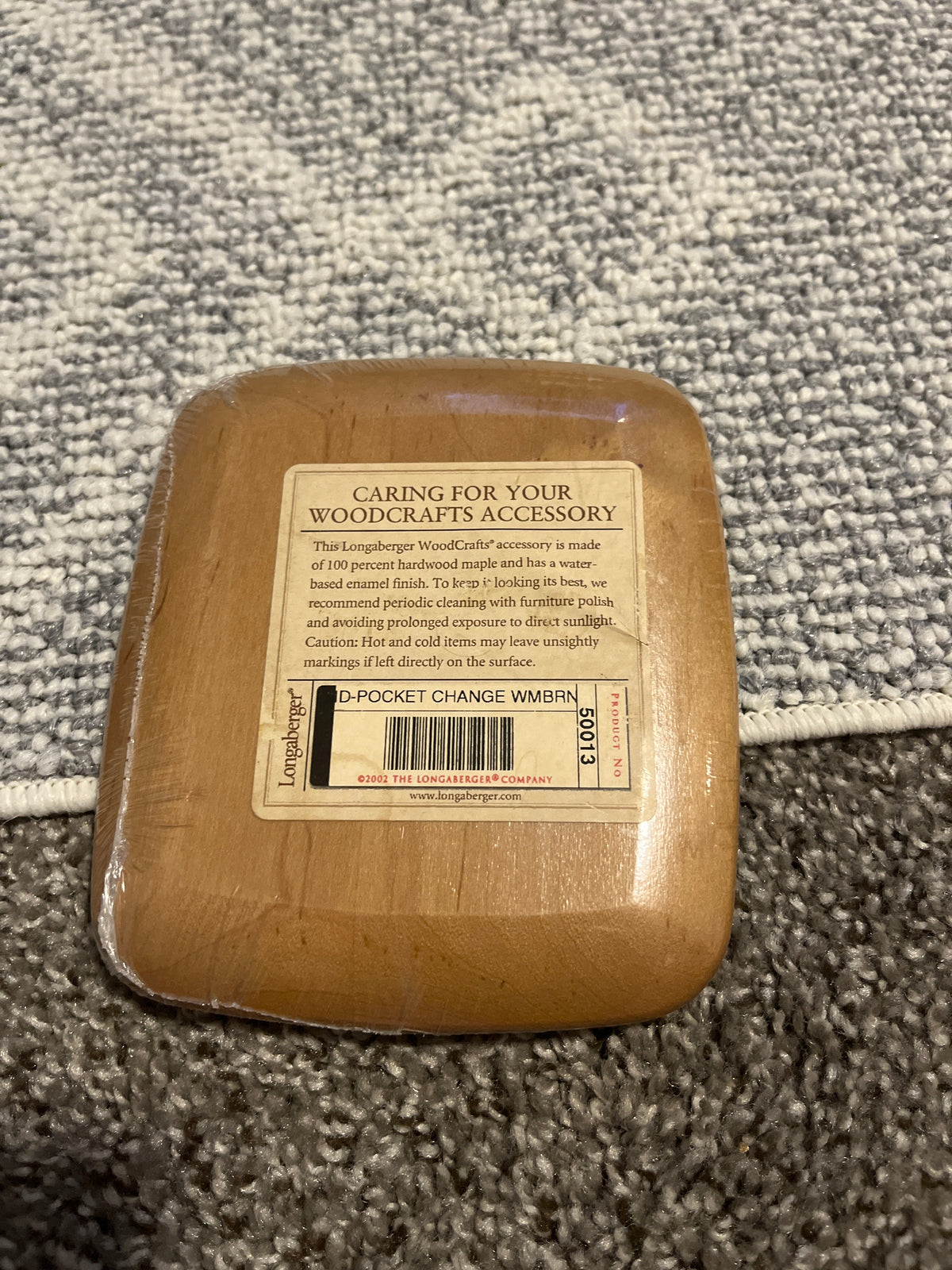 Longaberger pocket change lid in warm brown