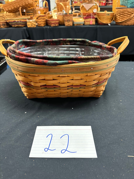 Longaberger Large Autumn Reflections Basket with Liner and Protectors