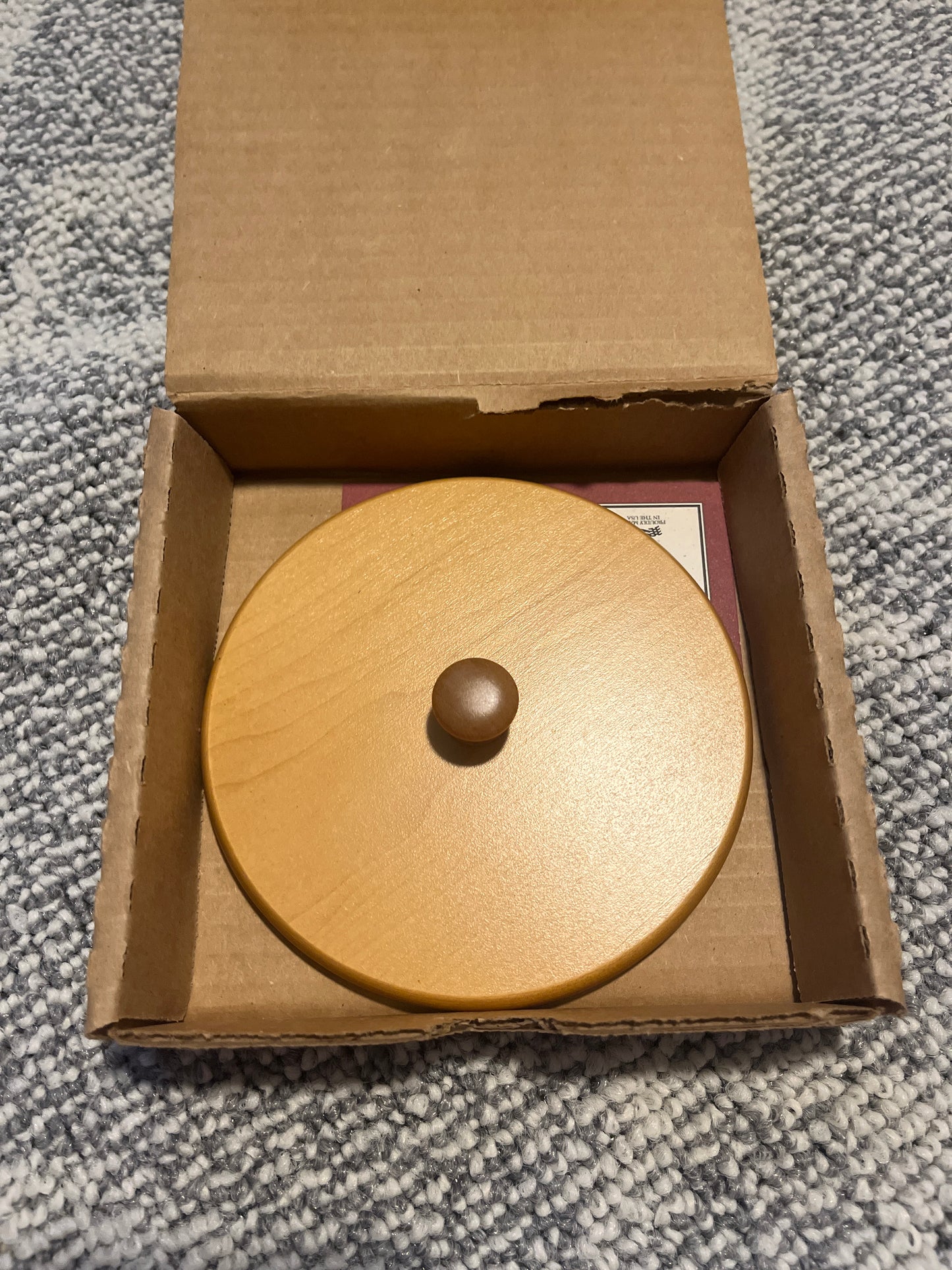 Longaberger 2001 J.W. mini Bankers waste lid