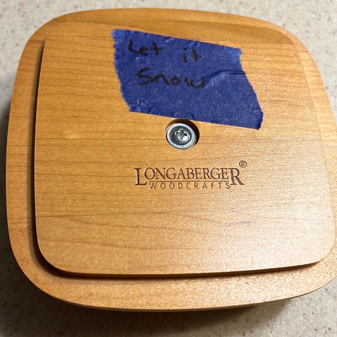 Longaberger let it snow lid in red