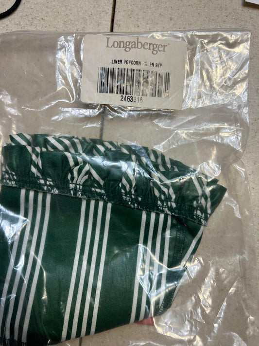 Longaberger Popcorn Liner in Hunter Green Stripe
