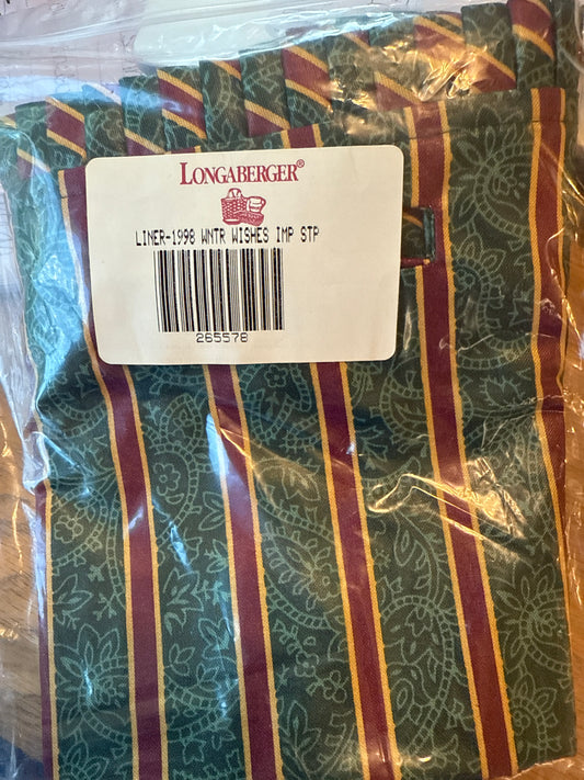 Longaberger 1998 winter wishes liner in imperial stripe