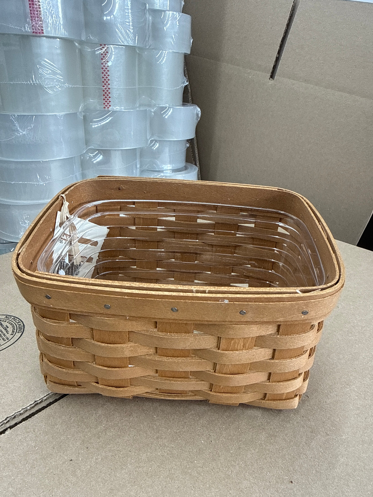 Longaberger small recipe basket with protector