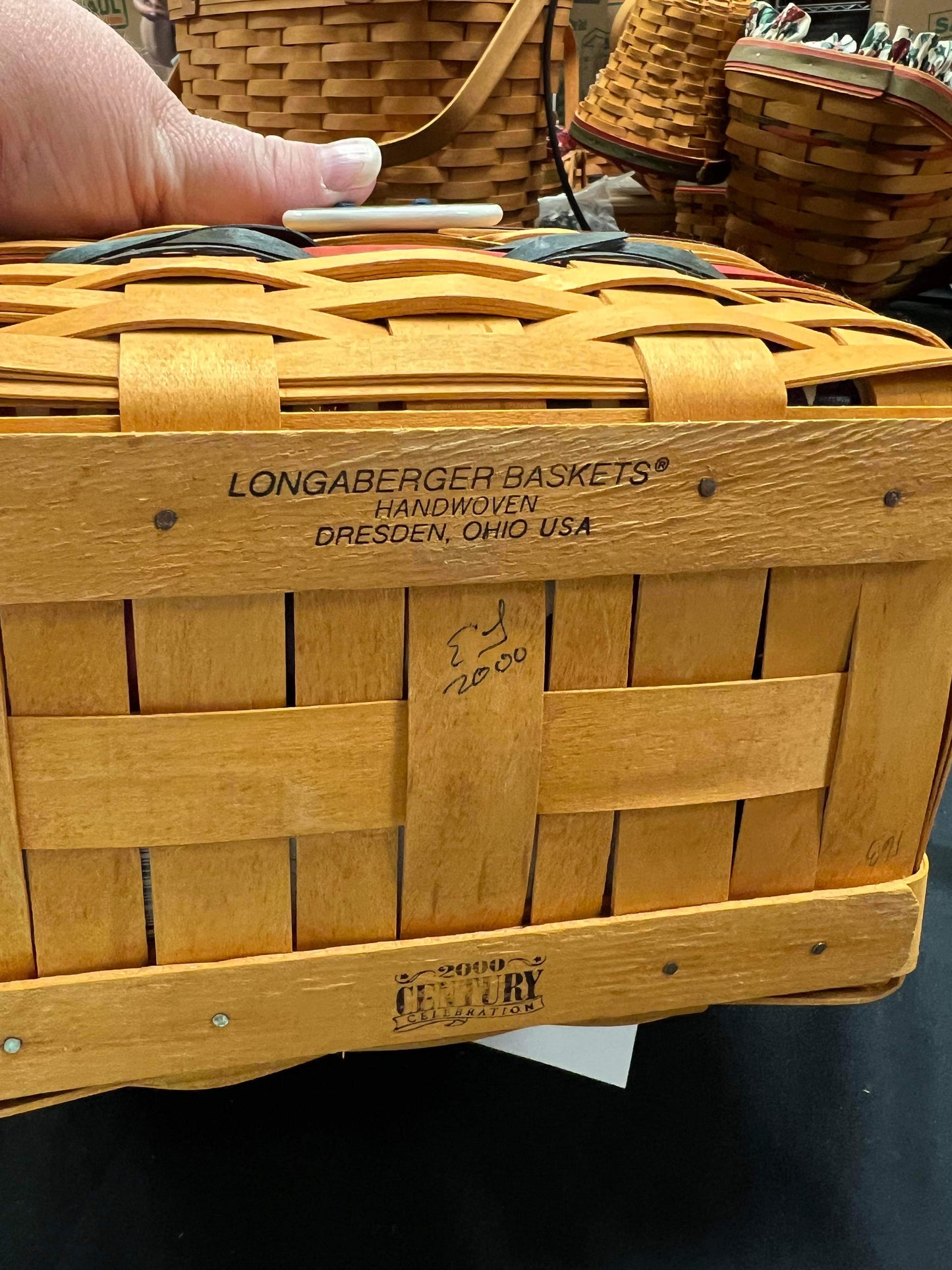 Longaberger Sparkler Basket with Liner, Protector and Tie On