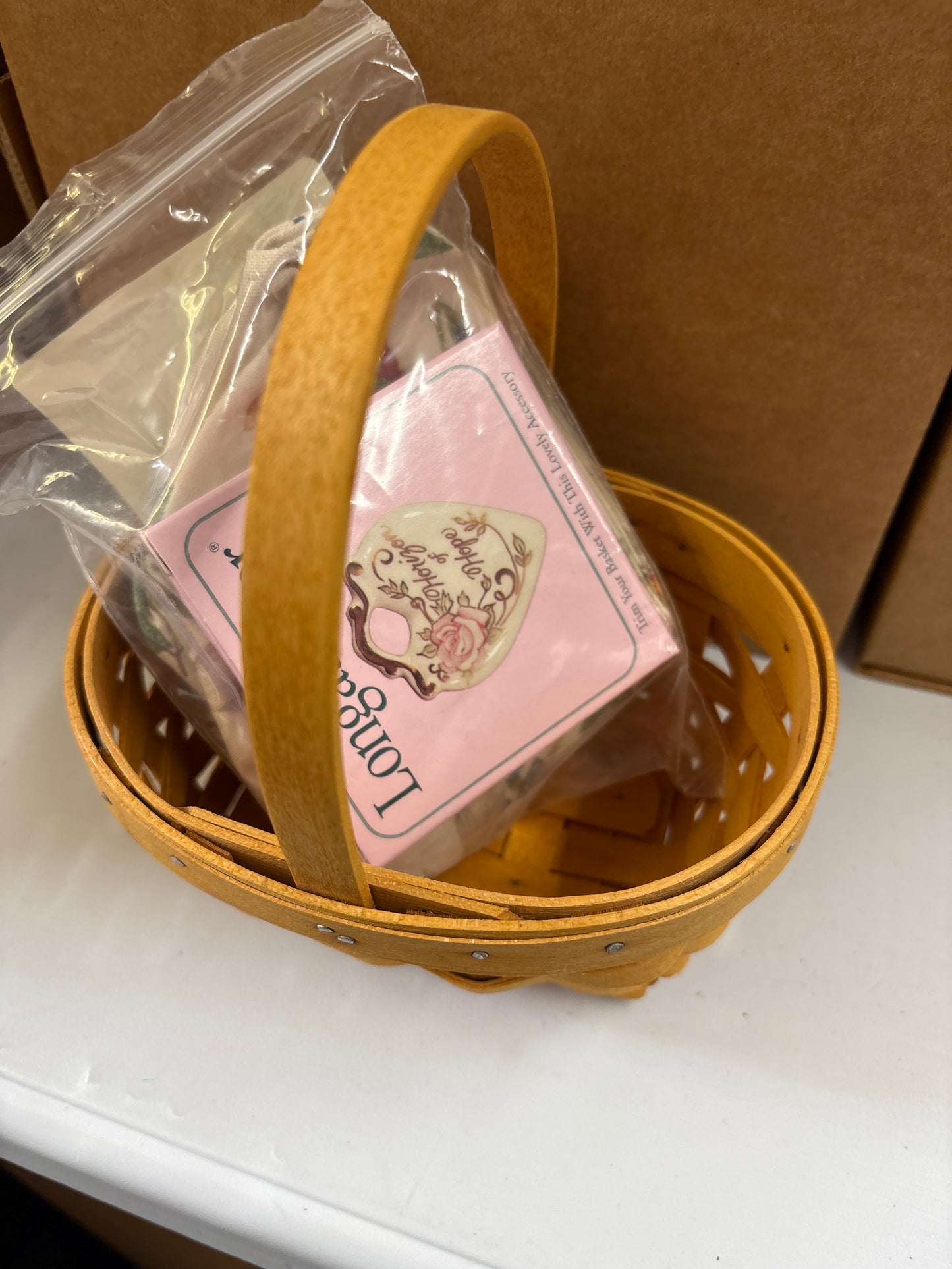 Longaberger 1999 Horizon of Hope Basket with liner and tie-on