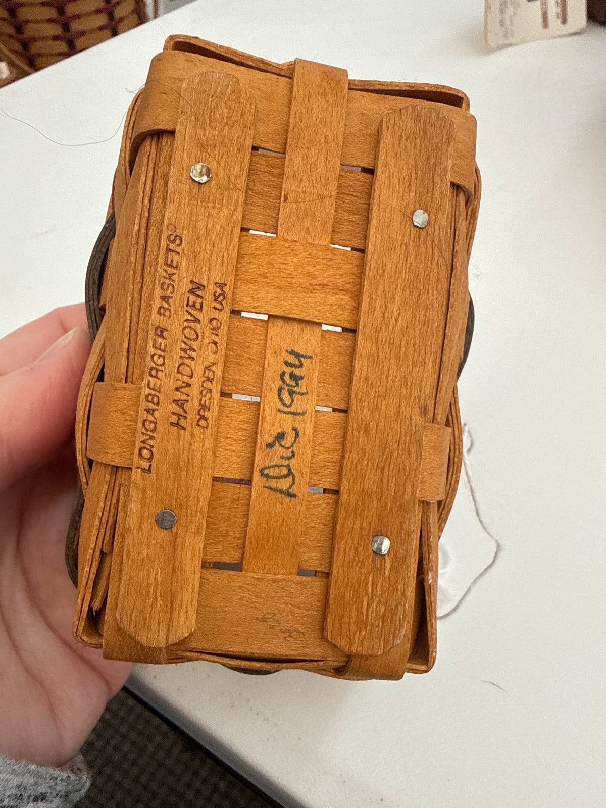 Longaberger business card basket with protector