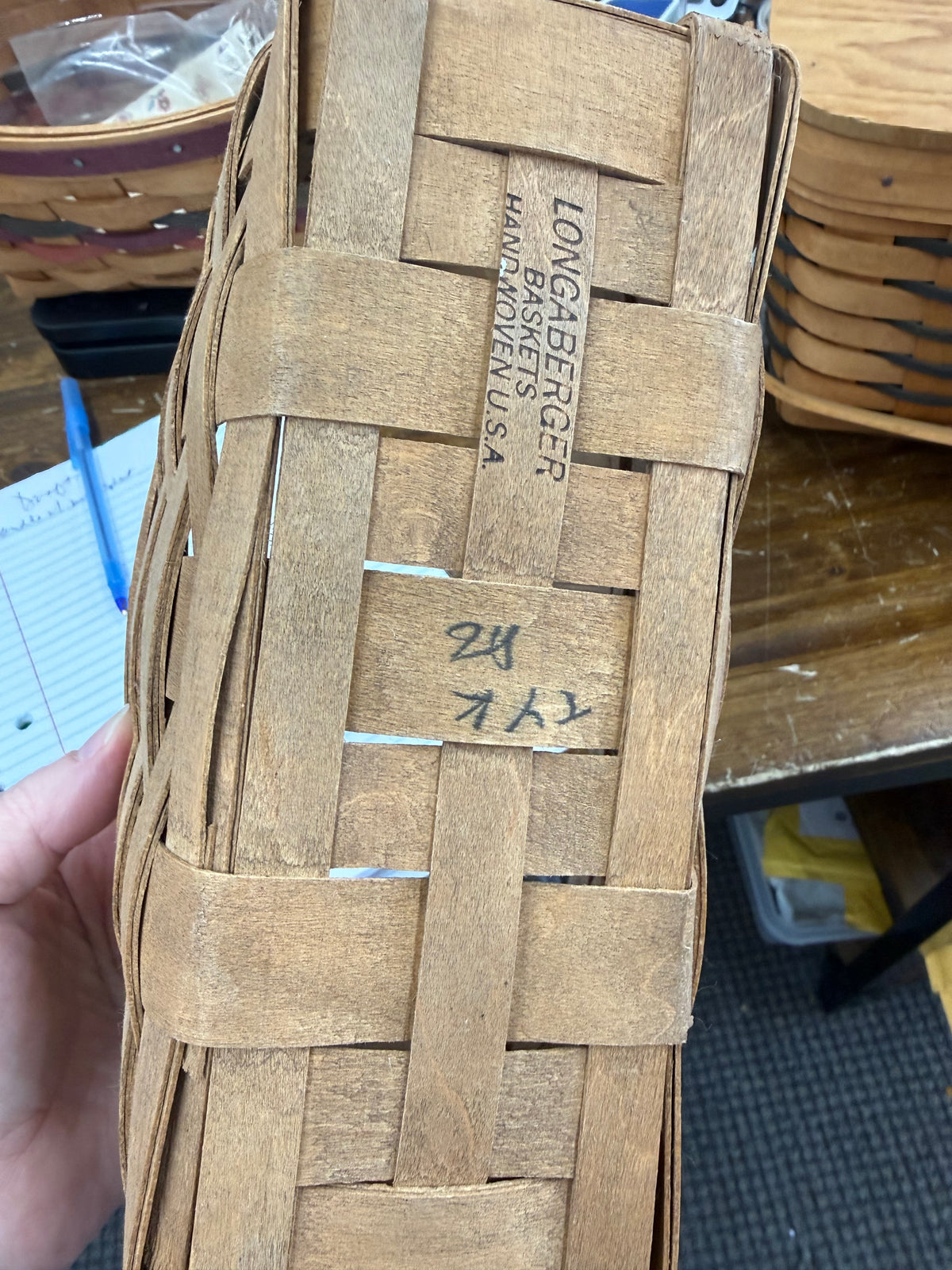 Longaberger candle basket -has broken splint
