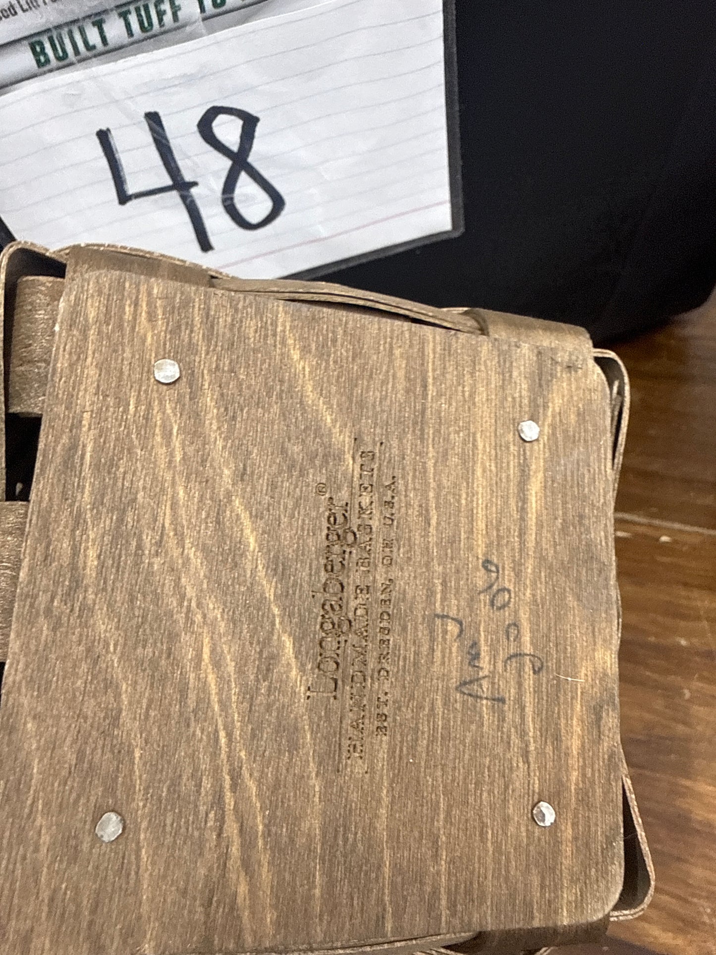 Longaberger tapered pencil basket with protector