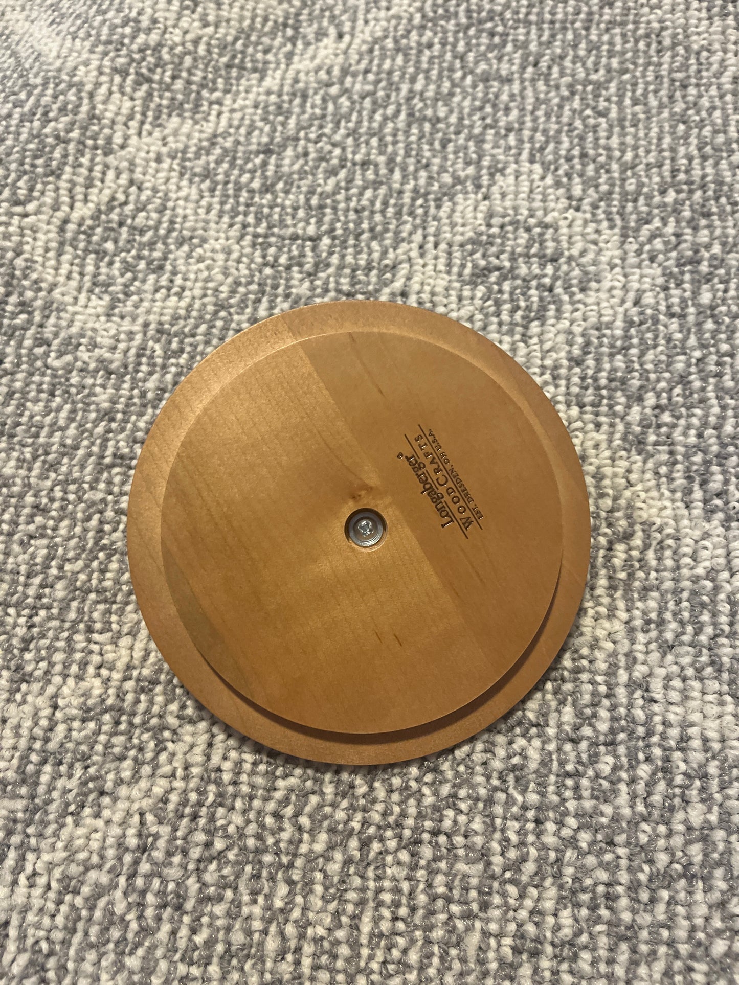 Longaberger 5.5” round lid w/ navy handle