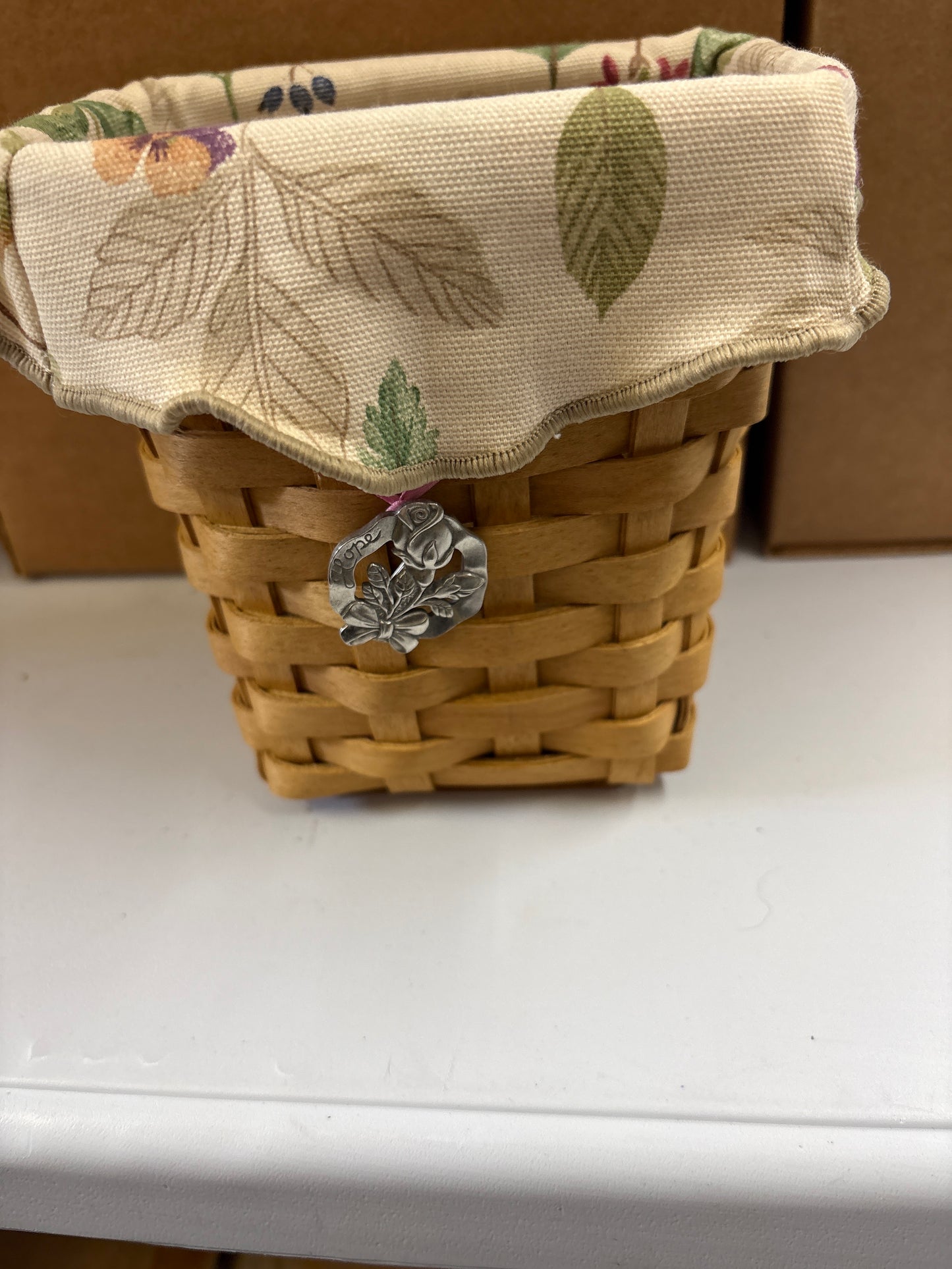 Longaberger 2004 Horizon of Hope Basket with Liner, Protector, and Tie-on