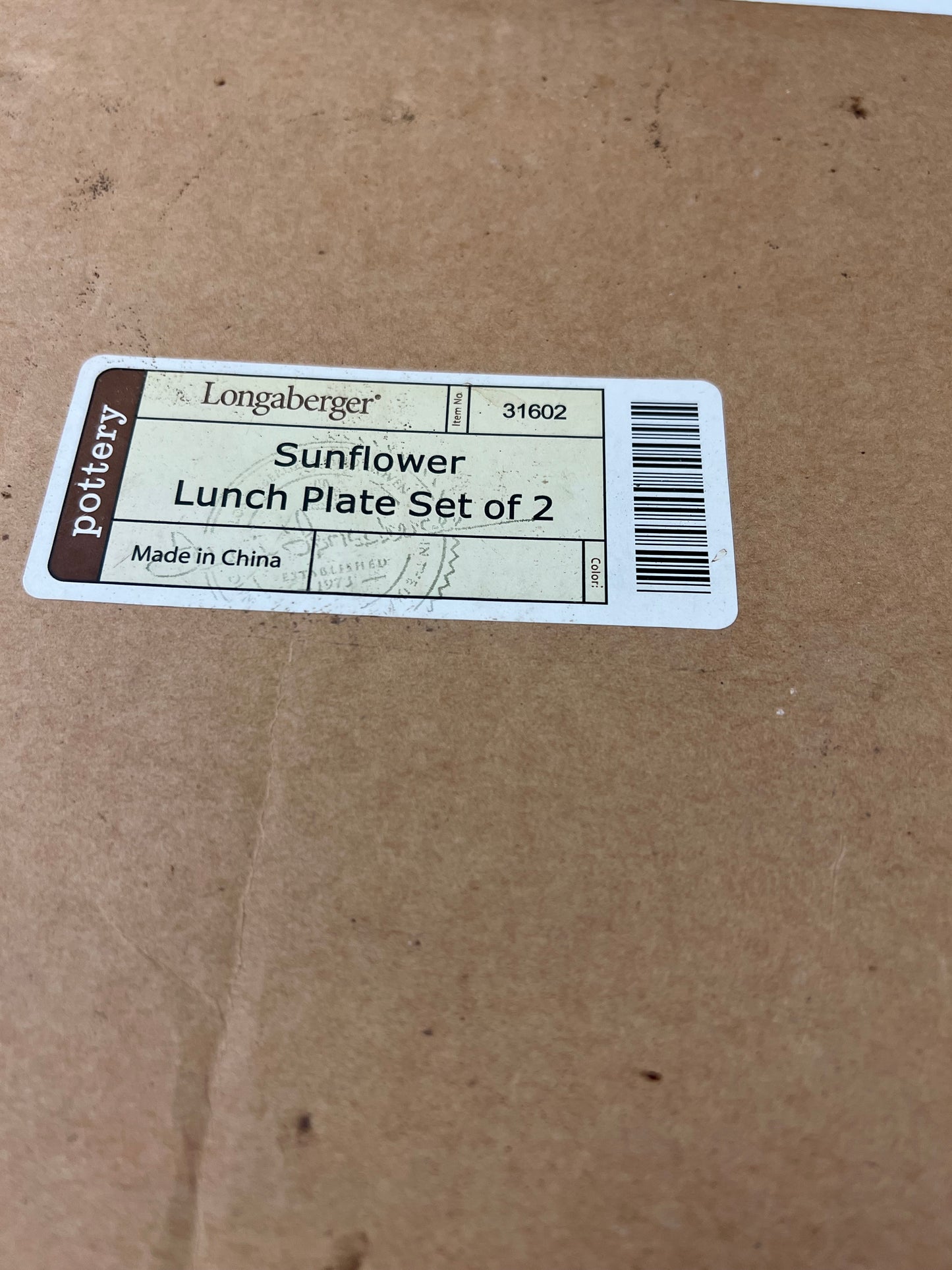 Longaberger set of sunflower luncheon plates