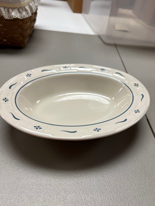 Longaberger veggie dish in classic blue