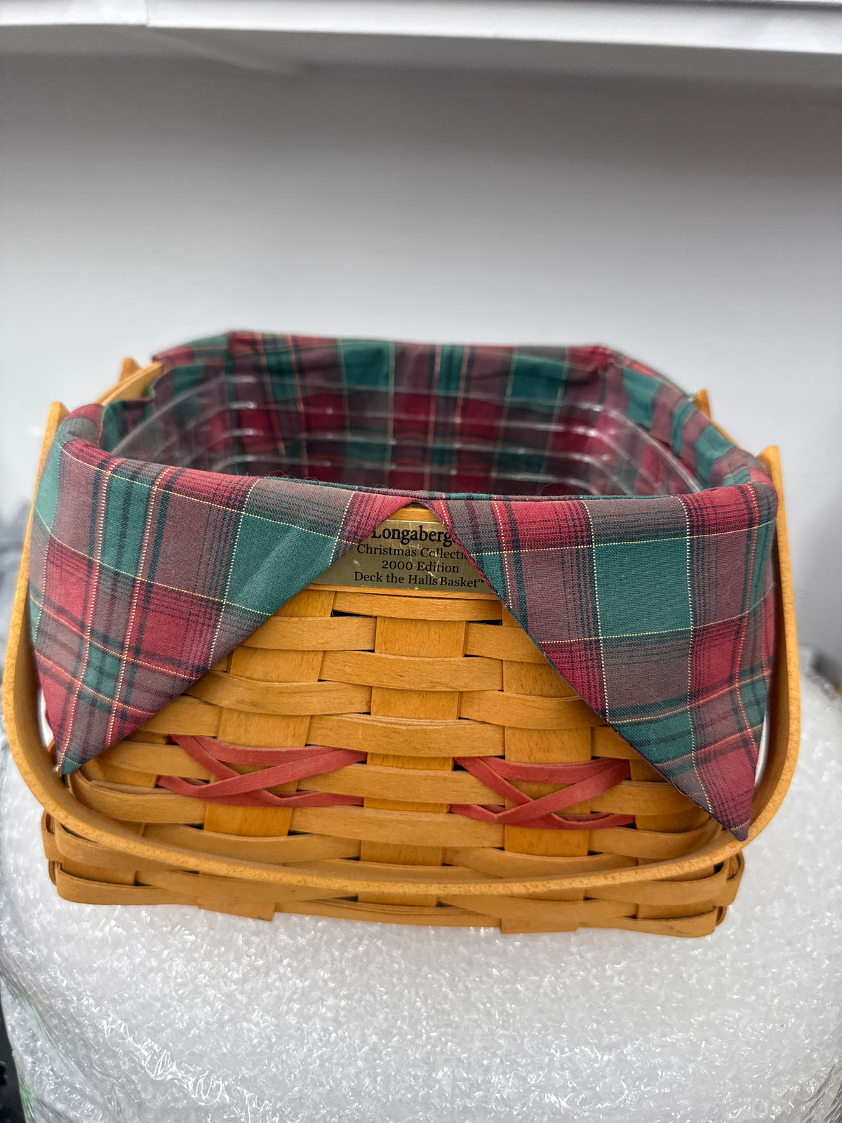 Longaberger deck the halls basket with liner and protector