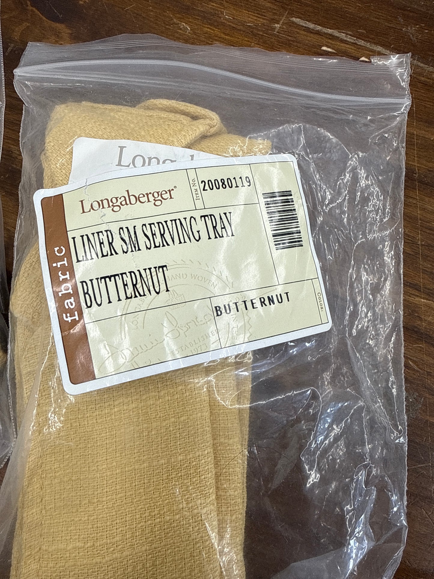 Longaberger small serving tray liner in butternut