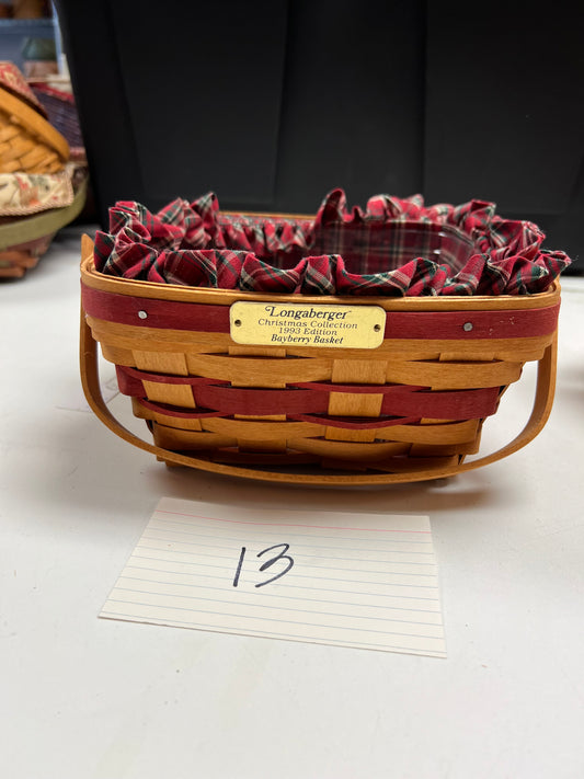 Longaberger bayberry basket with liner & protector