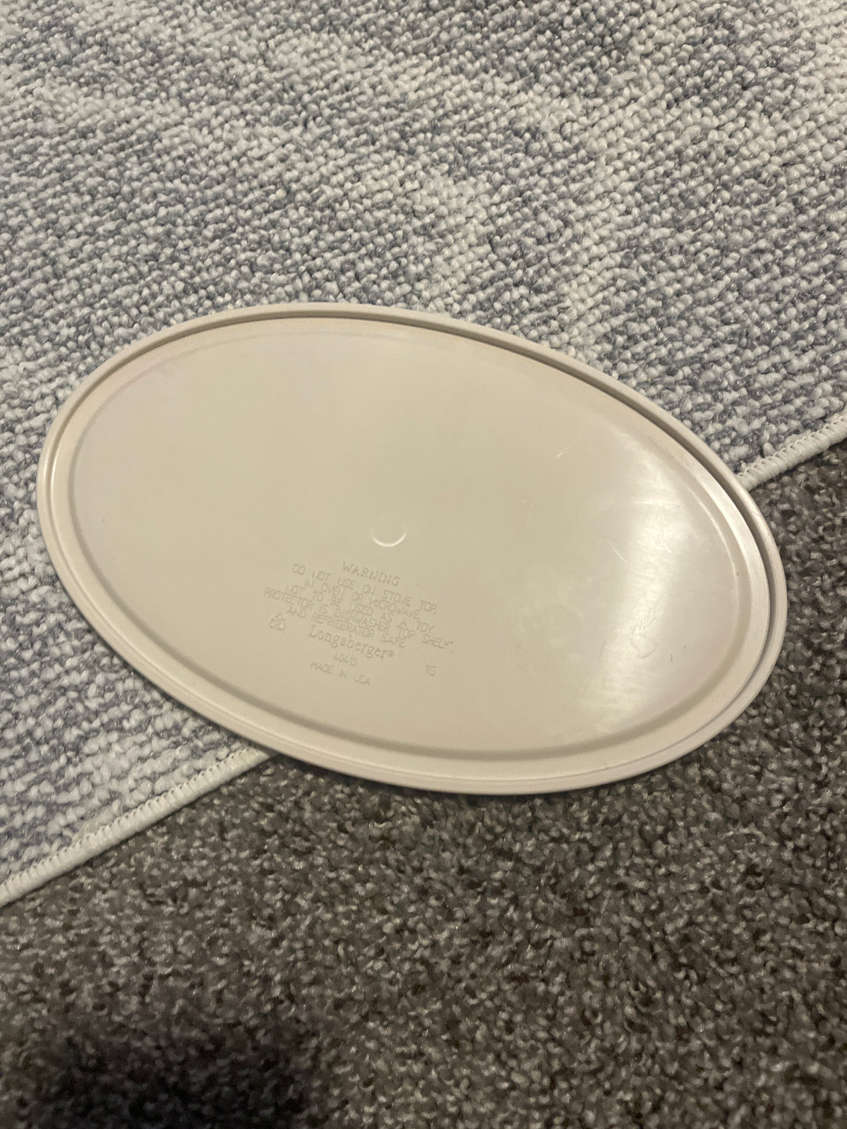 Longaberger 9.25”x5.75” ovular lid