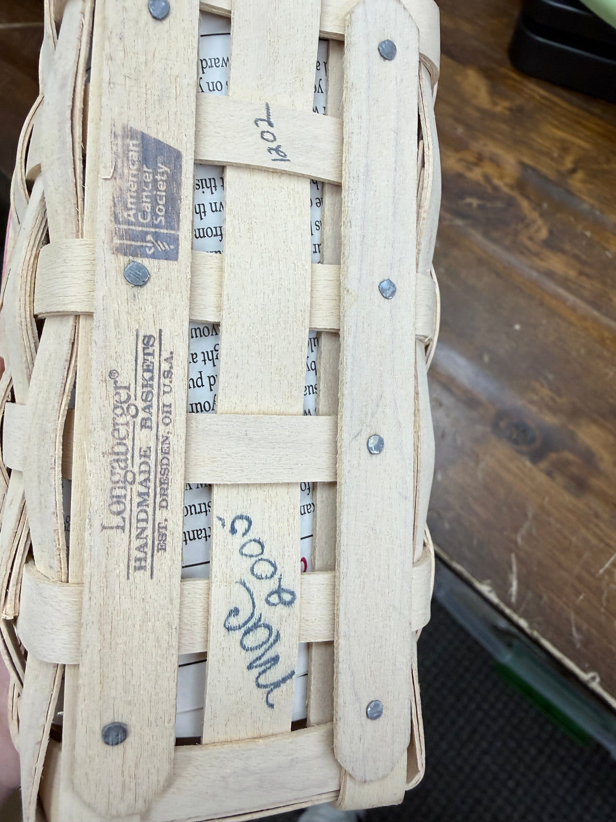 Longaberger 2005 horizon of hope with protector (edge of basket has some damage as shown)