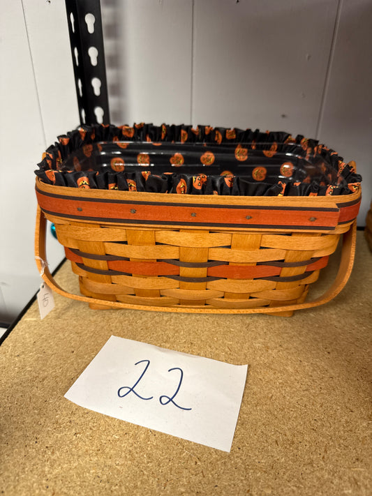 Longaberger boo basket with liner and protector