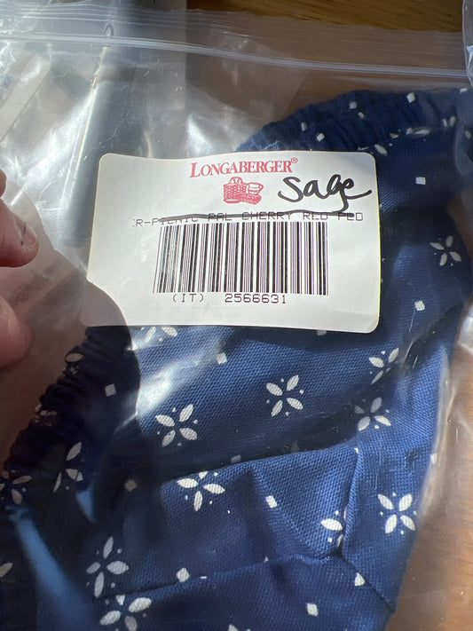 Longaberger sage liner in classic blue