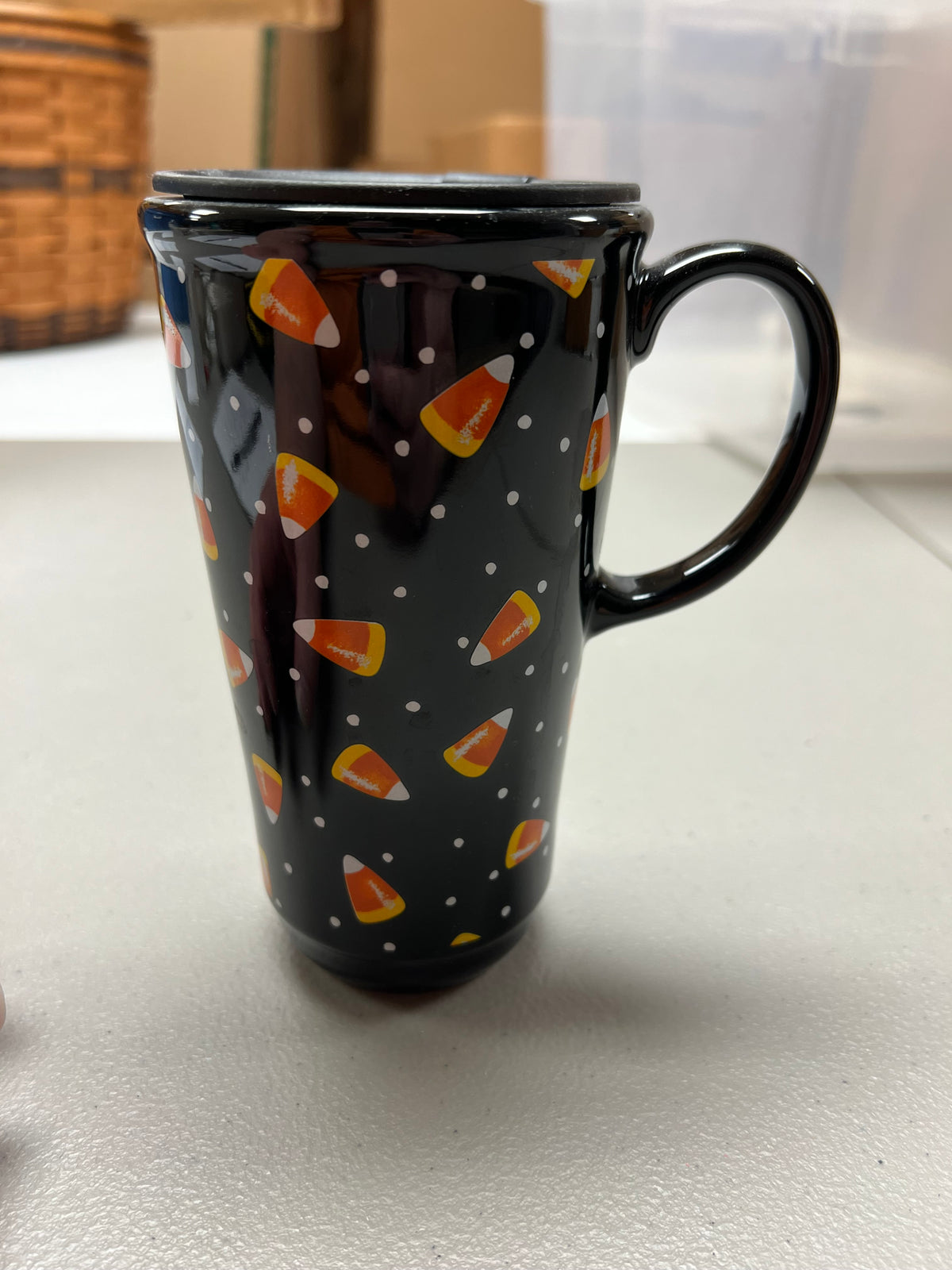 Longaberger candy corn travel mug