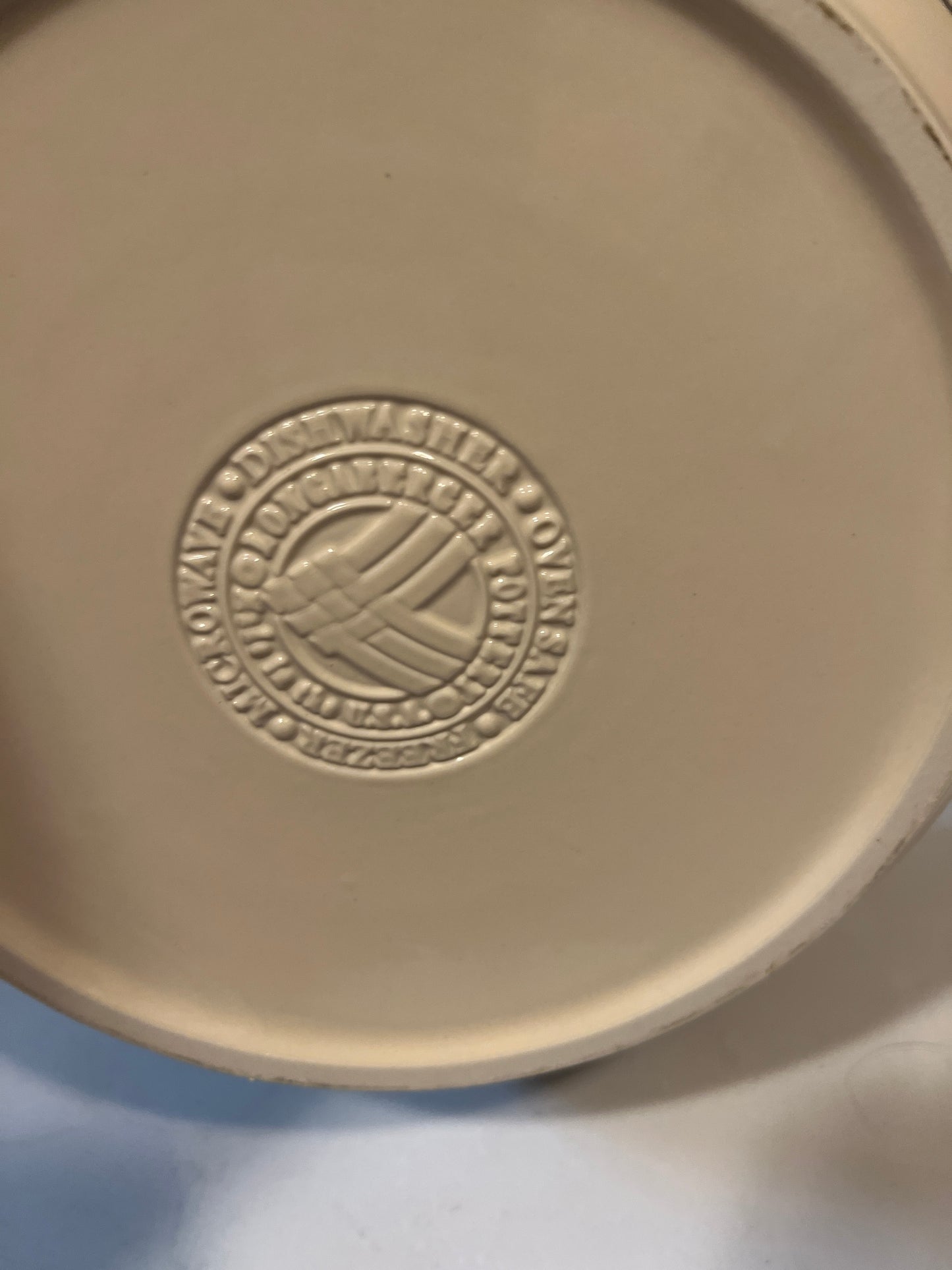 Longaberger large covered casserole dish in classic blue