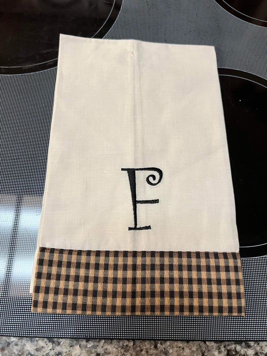 Longaberger Khaki Check Guest Thin Towel