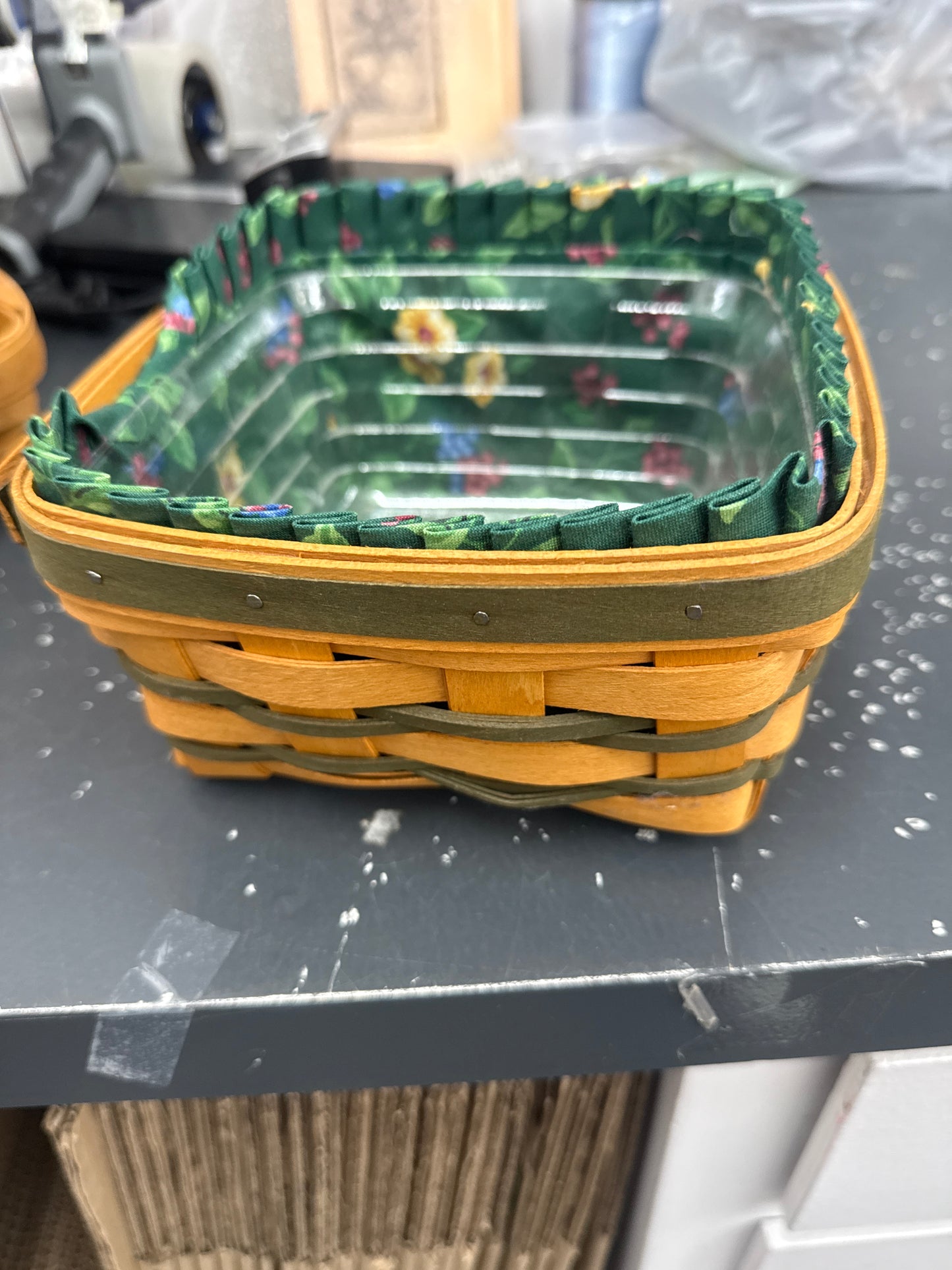 Longaberger medium berry basket with liner and protector